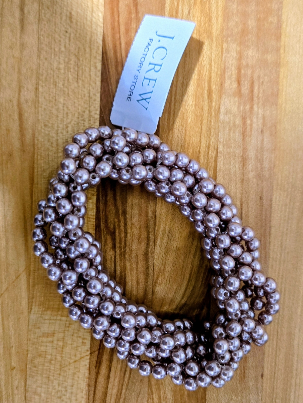 J. Crew Pink Pearl Stretch Bracelet - Multi-Strand Beaded Style